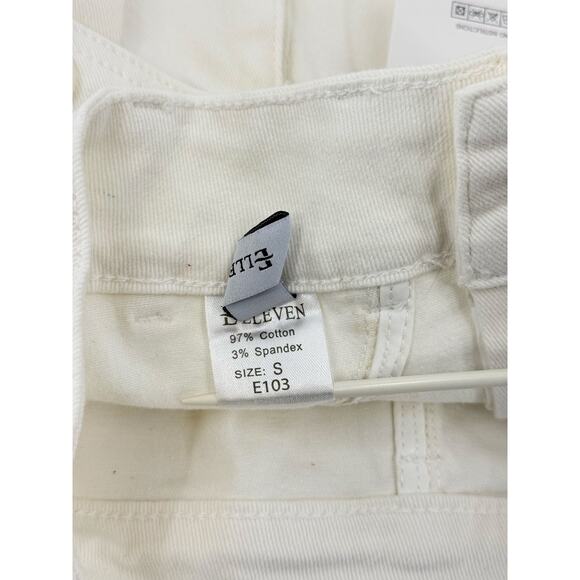 White Stretch Cargo Mini Skirt Size Small Y2K Festival Pockets Elleven NEW - Picture 8 of 8